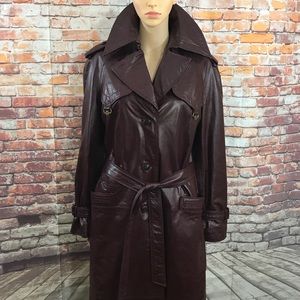 Vintage Etienne Aigner Leather Trench Coat